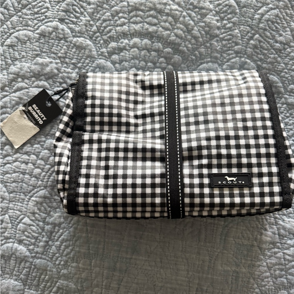 Scout Black and White Checkered Beauty Burrito Bag